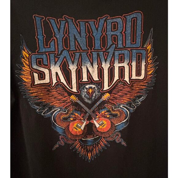 Bay Island Lynyrd Skynyrd Black T-Shirt Band and Frampton Graphics Unisex L - Picture 3 of 8